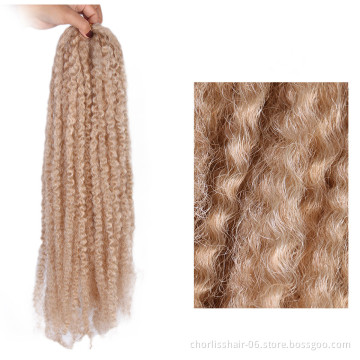 Wholesale Twist Afro Kinky Curly Marley Braids Crochet Braid Yaki Hair Bulk Synthetic Braiding Hair Extensions  For Woman